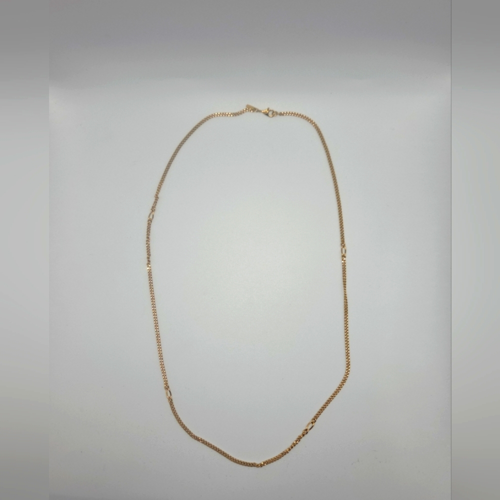 Monet Signed Gold Tone Chain Necklace Simple Minimal Elegant